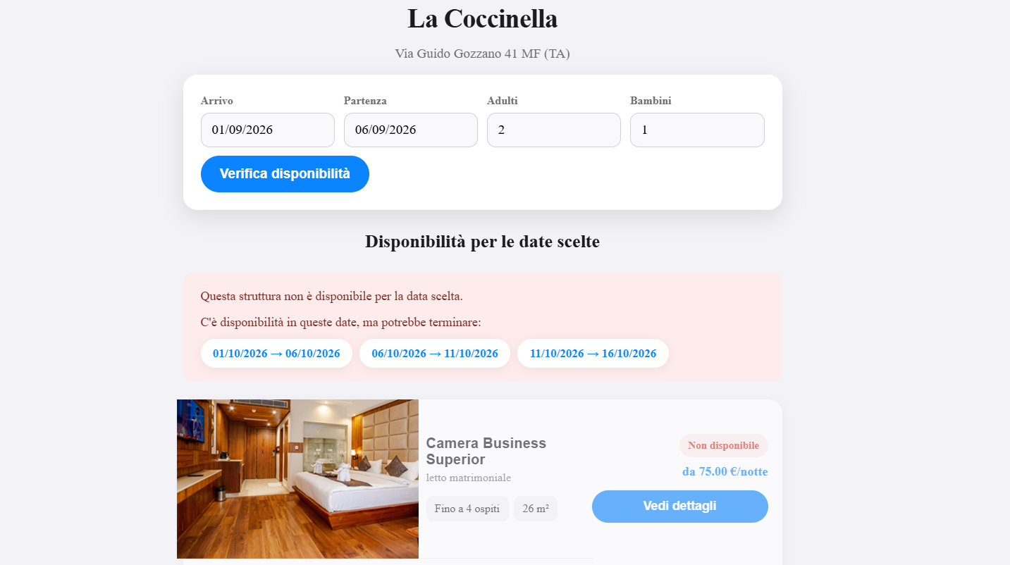 Public storefront: Automatic alternative dates
